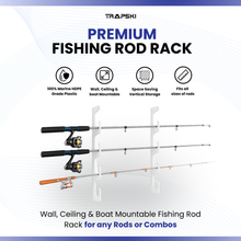 Load image into Gallery viewer, Made in the USA Fishing Rod Rack | Wall or Ceiling Mounted