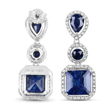 Load image into Gallery viewer, 11.62 Carat Dyed Sapphire .925 Sterling Silver Earrings