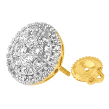 Load image into Gallery viewer, 10K Yellow Gold Round Cut Diamond Earrings (1.5 cttw, H-I Color, I2-I3 Clarity)