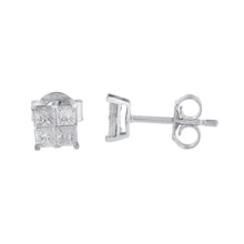 Load image into Gallery viewer, 10k White Gold Diamond Stud Earrings (0.60 cttw, I-J Color, I2-I3 Clarity)