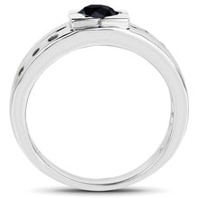 Load image into Gallery viewer, 0.56 Carat Genuine Black Diamond .925 Sterling Silver Ring