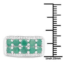 Load image into Gallery viewer, 1.85 Carat Genuine Emerald and White Topaz .925 Sterling Silver Ring