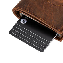 Load image into Gallery viewer, Palertag Zip Mechanical Leather Card Holder with AirTag Slot