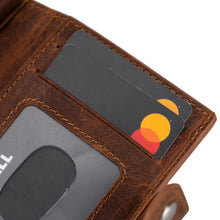 Load image into Gallery viewer, Palertag Zip Mechanical Leather Card Holder with AirTag Slot