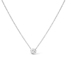 Load image into Gallery viewer, 14K White Gold 1/2 Cttw Lab Grown Diamond Modern Bezel-Set Solitaire 16"-18" Pendant Necklace (F-G Color, VS2-SI1 Clarity)
