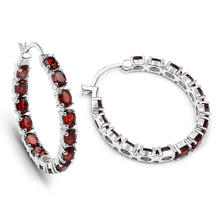 Load image into Gallery viewer, 6.00 Carat Genuine Garnet .925 Sterling Silver Earrings