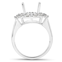 Load image into Gallery viewer, 0.83 Carat Genuine White Diamond 14K White Gold Semi Mount Ring - holds 11x9mm Oval Gemstone