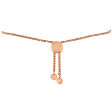 Load image into Gallery viewer, 14K Rose Gold Plated .925 Sterling Silver Diamond Accent Circle and Heart Link Adjustable 6â€-10†Bolo Bracelet