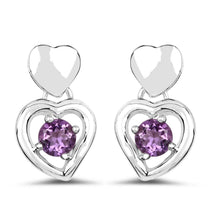 Load image into Gallery viewer, 1.46 Carat Genuine Amethyst .925 Sterling Silver Earrings