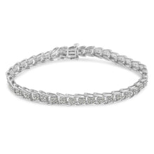 Load image into Gallery viewer, 10k White Gold 2 cttw Diamond Fan-Shaped Link Tennis Bracelet (I-J Clarity, I3 Color) - Size 7.25"