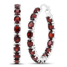 Load image into Gallery viewer, 6.00 Carat Genuine Garnet .925 Sterling Silver Earrings