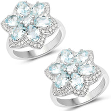 Load image into Gallery viewer, 2.88 Carat Genuine Aquamarine .925 Sterling Silver Ring