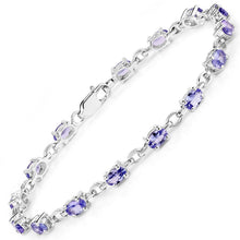 Load image into Gallery viewer, 3.12 Carat Genuine Tanzanite .925 Sterling Silver Bracelet