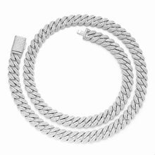 Load image into Gallery viewer, 925 Silver Men’s 12mm Moissanite Miami Cuban Link Necklace – 22"