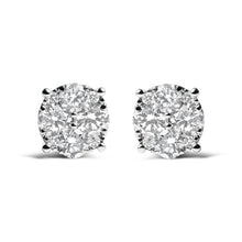 Load image into Gallery viewer, 14K White Gold 2.00 Cttw Lab Grown Diamond Cluster Stud Earrings (G-H Color, VS1-VS2 Clarity)