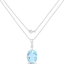 Load image into Gallery viewer, 11.25 Carat Genuine Swiss Blue Topaz .925 Sterling Silver Pendant