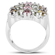 Load image into Gallery viewer, 6.74 Carat Genuine Brown Tourmaline, Pink Tourmaline & Green Tourmaline .925 Sterling Silver Ring