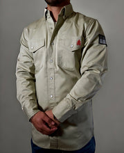 Load image into Gallery viewer, FR Western Style Pearl Snap - Khaki - With U.S Flag