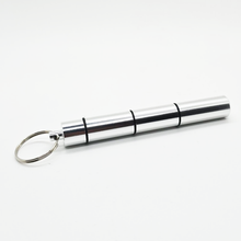 Load image into Gallery viewer, Portable Toothpick Holders – Keychain with Screw Cap in Aluminum & Wood Designs