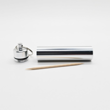 Load image into Gallery viewer, Portable Toothpick Holders – Keychain with Screw Cap in Aluminum & Wood Designs