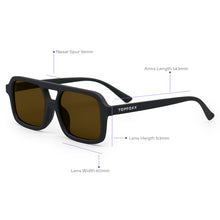 Load image into Gallery viewer, Atlas - Black Squared Sunglasses