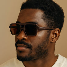 Load image into Gallery viewer, Atlas - Brown Squared Sunglasses
