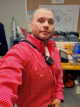 Load image into Gallery viewer, FR Pearl Snap Work shirt - Alpha Red - With U.S Flag