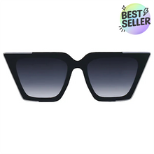 Load image into Gallery viewer, The CEO - Black Faded Black Lens Cateye Sunglasses