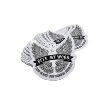 Load image into Gallery viewer, BiteMyWood Black and White Stickers 2 Choices of High Quality Pre Peelable