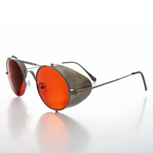 Load image into Gallery viewer, Red Lens Steampunk Sunglass with Folding Side Shields - Bram 7