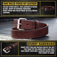 Load image into Gallery viewer, The Ultimate Concealed Carry CCW Leather Gun Belt - Made in USA - Lifetime Warranty