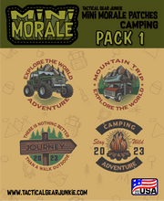 Load image into Gallery viewer, Mini Morale - Explore the World Adventure - Camping Patch Pack 1