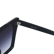 Load image into Gallery viewer, The CEO - Black Faded Black Lens Cateye Sunglasses