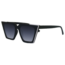 Load image into Gallery viewer, The CEO - Black Faded Black Lens Cateye Sunglasses