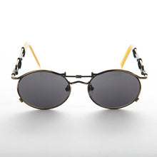 Load image into Gallery viewer, Vintage Steampunk Sunglass with Oval Lens and Intricate Temple Design - Cyrus