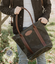 Load image into Gallery viewer, Voyager Waxed Canvas Tote - USA Made