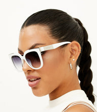Load image into Gallery viewer, Coco - White Frame Faded Black Lens Wayfarer Sunglasses