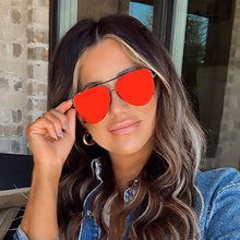 Load image into Gallery viewer, Cristina - Tangle Free - Mirrored Red Aviator Sunglasses