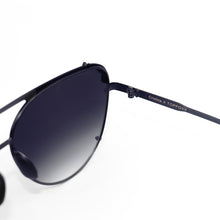 Load image into Gallery viewer, Cristina - Tangle Free - Faded Black and Gold Aviator Sunglasses