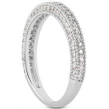 Load image into Gallery viewer, 14k White Gold Fancy Pave Diamond Milgrain Textured Wedding Ring Band
