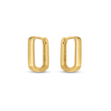 Load image into Gallery viewer, 14k Yellow Gold Small Square Huggie Hoops