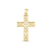 Load image into Gallery viewer, 14k Yellow Gold High Polish Vine Cross Pendant