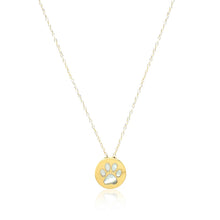 Load image into Gallery viewer, 14k Yellow Gold Necklace with Dog Paw Print Symbol in Mother of Pearl