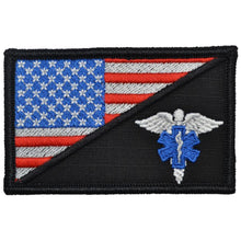 Load image into Gallery viewer, EMT Caduceus Star of Life USA Flag - 2.25x3.5 Patch