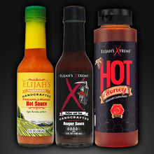 Load image into Gallery viewer, SWEET & HEAT TRIO HOT SAUCE VARIETY PACK