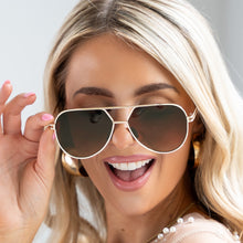 Load image into Gallery viewer, Untangled X Emily - Tangle Free - Brown Aviator Sunglasses