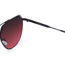 Load image into Gallery viewer, Farrah - Black Frame Ruby Lens Square Aviator Sunglasses
