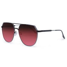 Load image into Gallery viewer, Farrah - Black Frame Ruby Lens Square Aviator Sunglasses