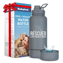 Load image into Gallery viewer, Dog + Human Water Bottle with Detachable Dog Bowl