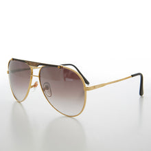 Load image into Gallery viewer, Gold Aviator Sunglasses with Sports Brow Bar - Becker